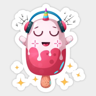 Cute Ice Cream Unicorn Sticker